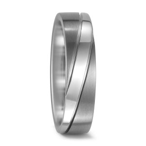 Diagonal Slit Titanium Ring