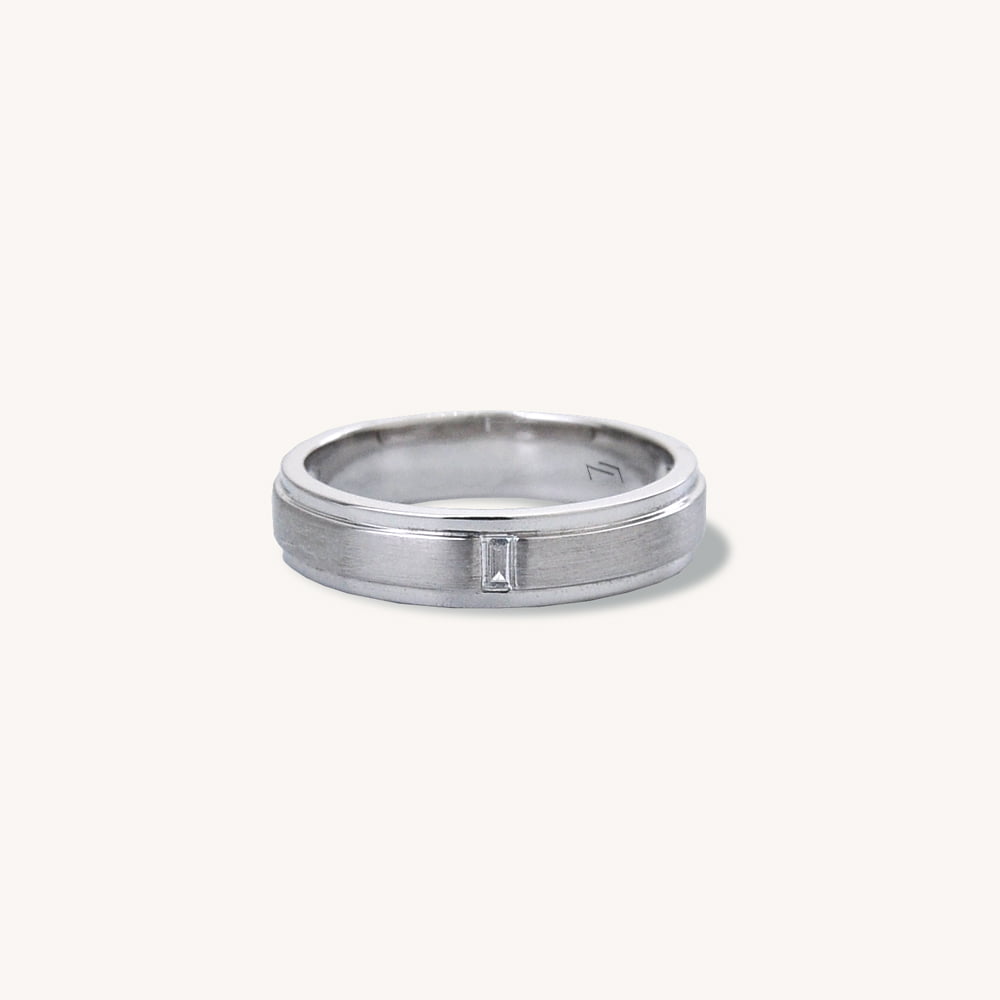 Mens baguette hot sale wedding band