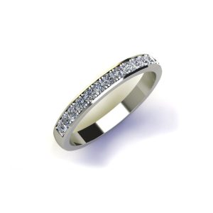 Tantalum Textured Ring+ Refined Sleek Edge Pave Ring