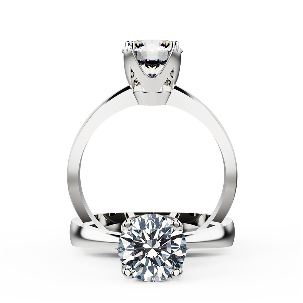 Classy Flat Diamond Engagement Ring