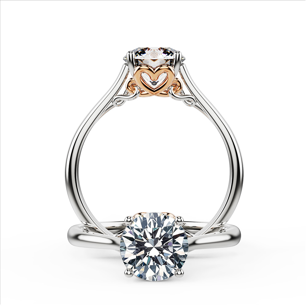 Dual-Tone Infinity Love Diamond Engagement Ring