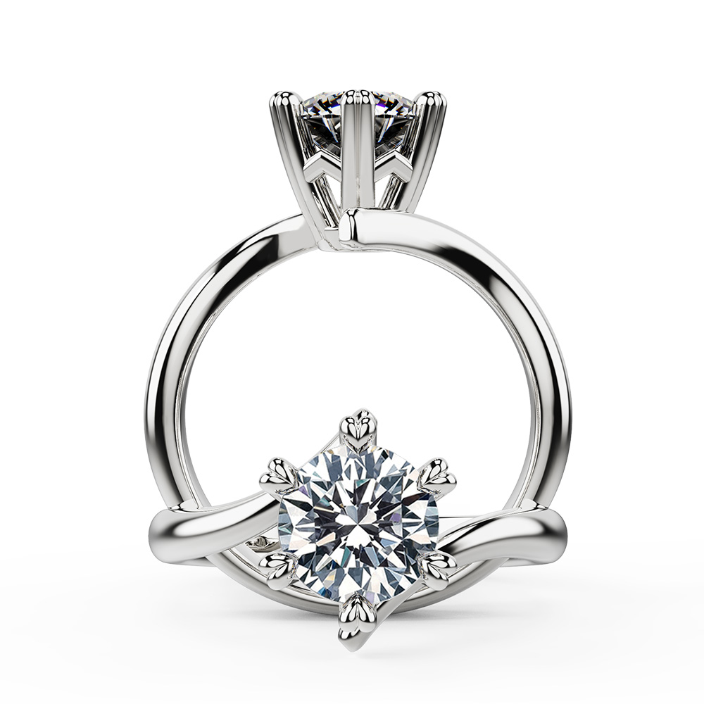 Fateful Love Mark Twirl Diamond Engagement Ring