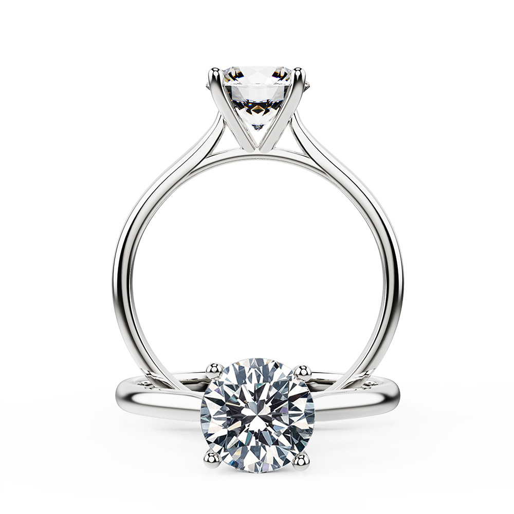 Petite Cathedral Diamond Engagement Ring