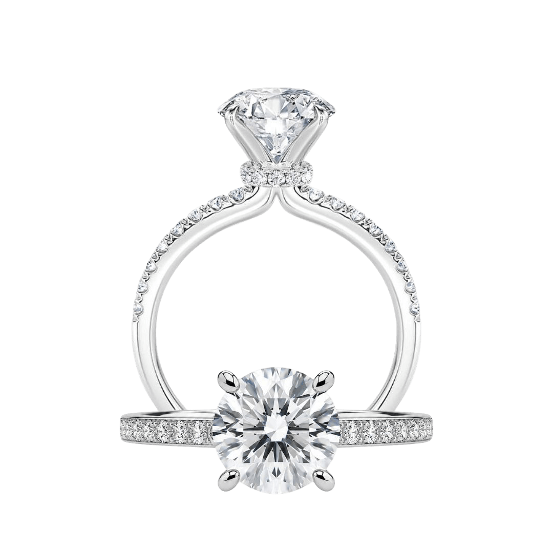 Moonveil Diamond Ring with Side Diamonds
