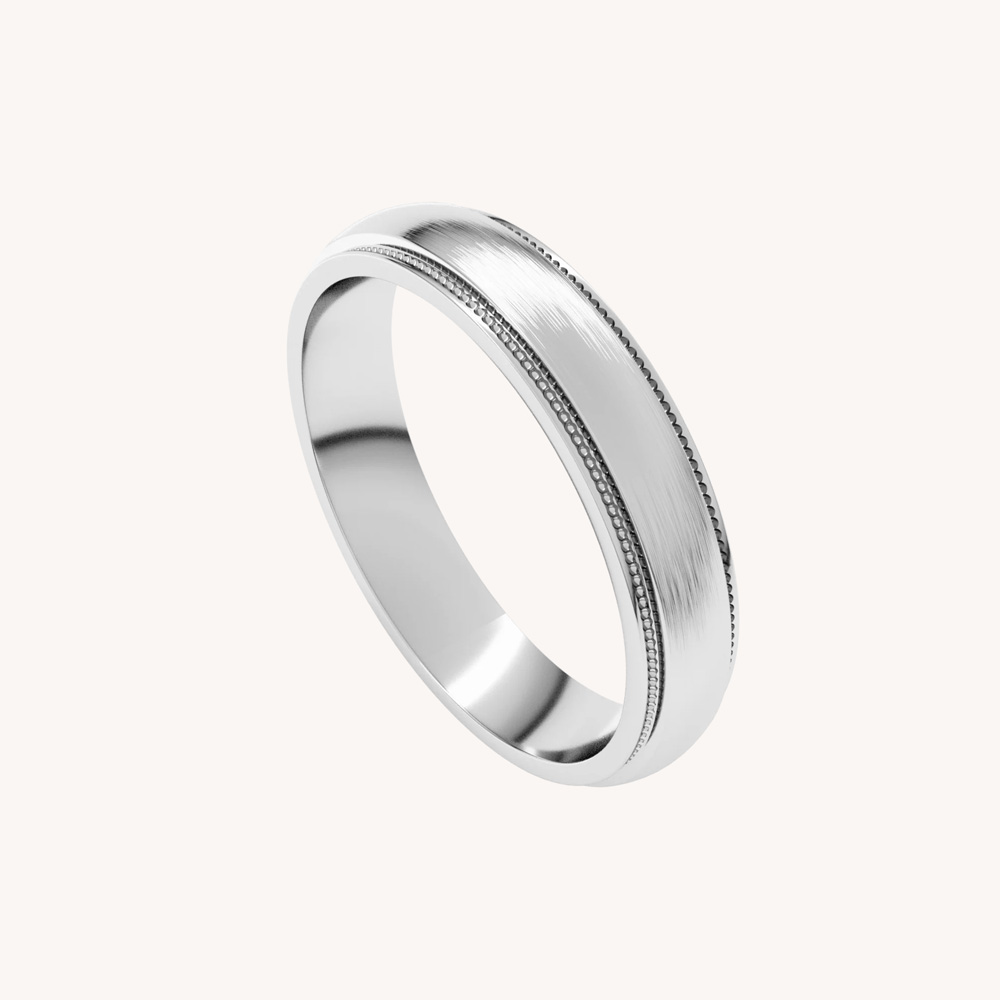 Satin Stepped Edge Milgrain Band